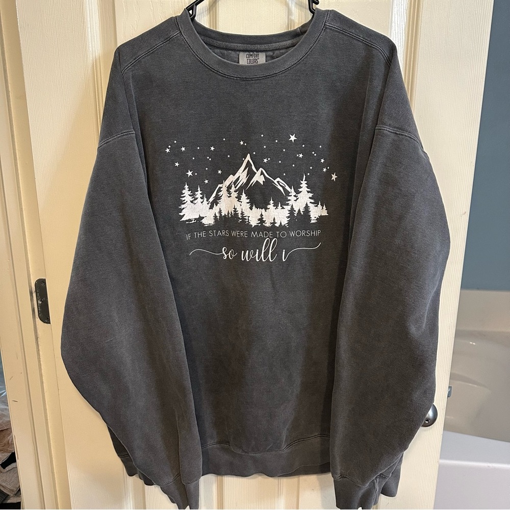 Women’s Comfort Colors Christian Crewneck Color-Pepper, size 2XL